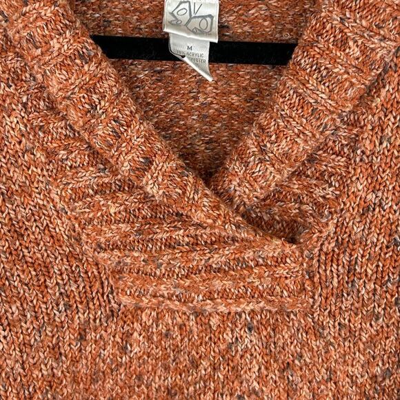 Y2K Orange Mixed Thread Cropped Collared Sweater - Picture 11 of 11